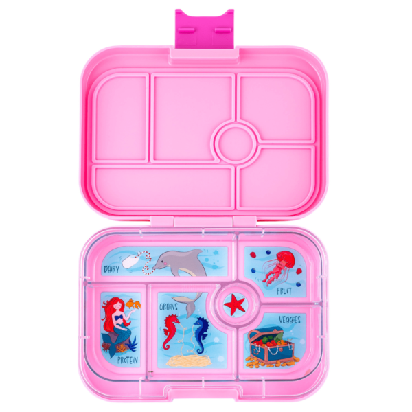 Φαγητοδοχείο Yumbox Original με 6 χωρίσματα – Ροζ – Γοργόνες