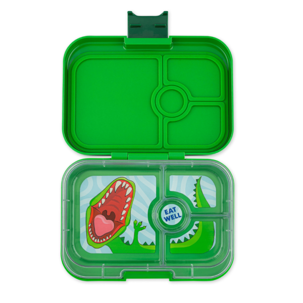 Φαγητοδοχείο Yumbox Panino με 4 χωρίσματα – Πράσινο – Δεινόσαυρος