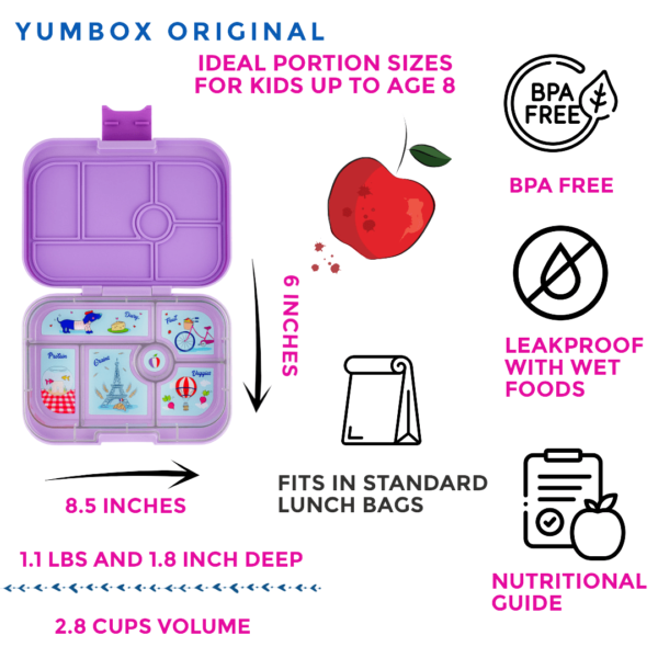 Φαγητοδοχείο Yumbox Panino με 4 χωρίσματα – Μωβ – Παρίσι - Image 2