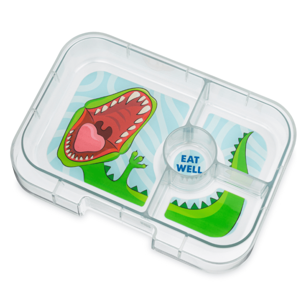 Φαγητοδοχείο Yumbox Panino με 4 χωρίσματα – Πράσινο – Δεινόσαυρος - Image 4
