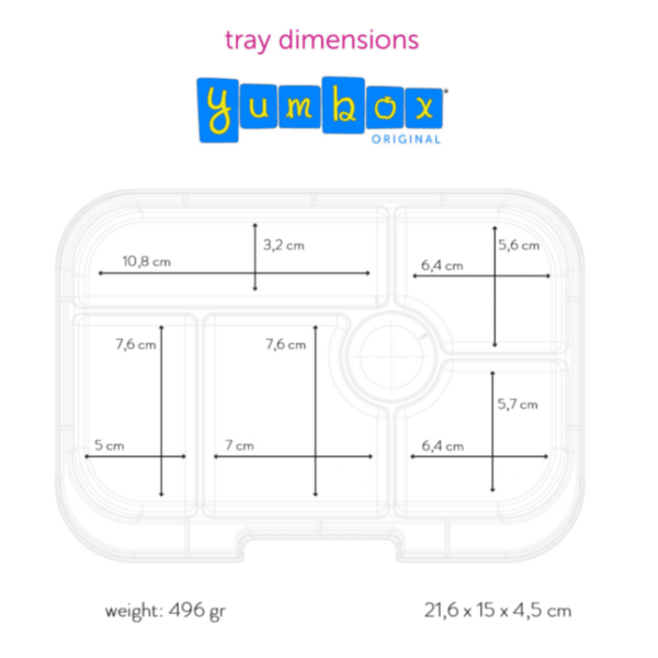 Φαγητοδοχείο Yumbox Original με 6 χωρίσματα – Μπλε – Τερατάκια - Image 6