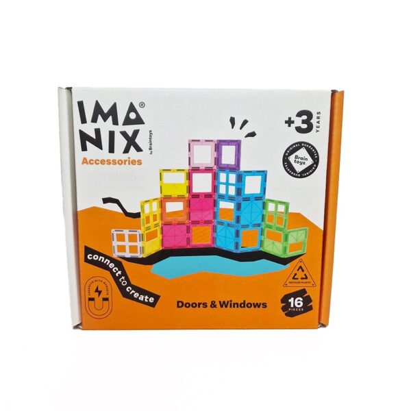 Imanix Μαγνητικό Παιχνίδι Κατασκευών "Πόρτες και Παράθυρα" 16 τμχ