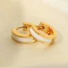 CLASSIC CIRCLE WHITE EARRING