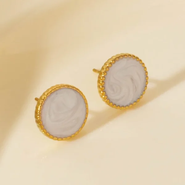 GEOMETRICAL GOLD/WHITE EARRING
