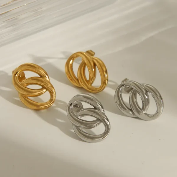 O-TYPE GOLD EARRING - Image 3