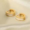 CLASSIC CIRCLE WHITE EARRING - Image 2