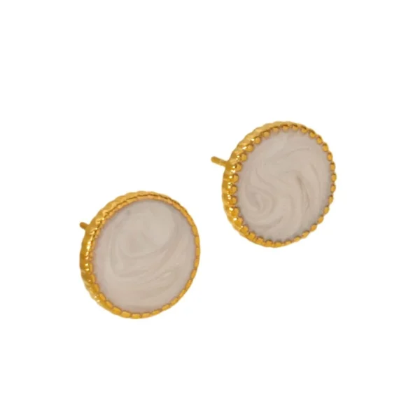 GEOMETRICAL GOLD/WHITE EARRING - Image 2