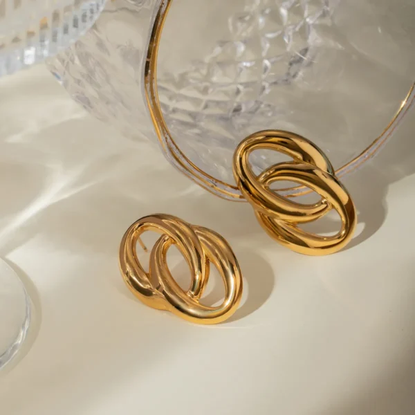 O-TYPE GOLD EARRING - Image 5