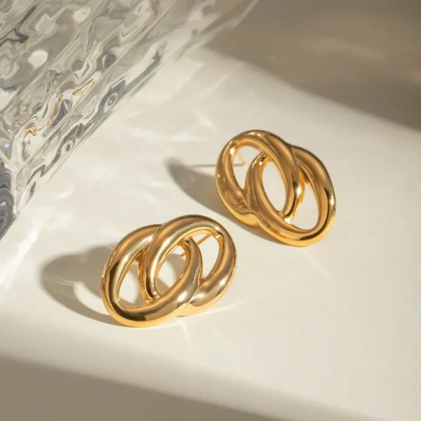O-TYPE GOLD EARRING - Image 7