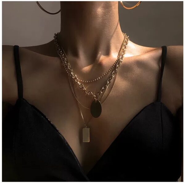 4 LAYERS GOLD NECKLACE - Image 5