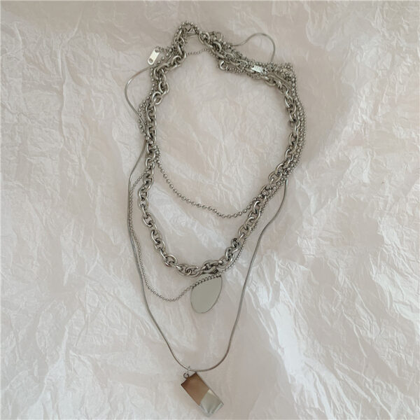 4 LAYERS SILVER NECKLACE - Image 2