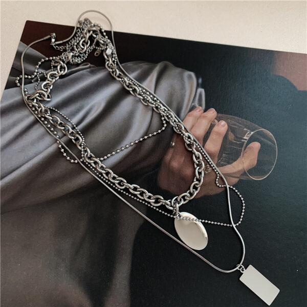 4 LAYERS SILVER NECKLACE